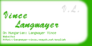 vince langmayer business card